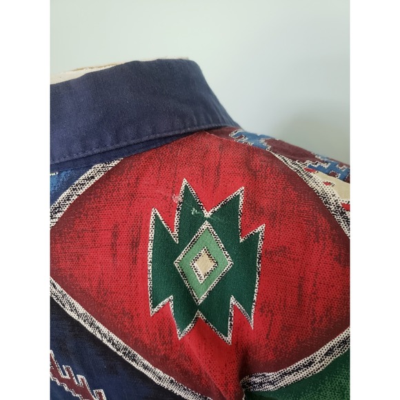 VTG 80's Roughrider Circle T Women's M Shirt Western Cowgirl Aztec Southwest - Picture 6 of 6